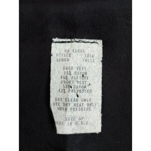 Vintage 1980s Ladies Bronze/Black Retro Graphic Vest W/Chain Size 6P Made in USA - Picture 2 of 4